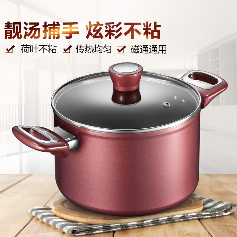 爱仕达(ASD) 汤锅 TL22A1WG-C 22CM酒红色新不粘 多用复底 磁炉燃气通用 电磁炉燃气通用 汤煲锅