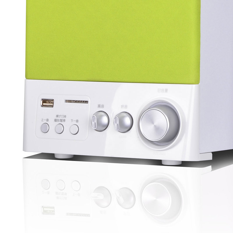 恩科(ENKOR)E900B多媒体蓝牙电脑音箱木质2.1插卡音响低音炮 绿色