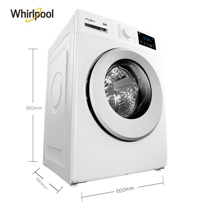 惠而浦(Whirlpool) 静静Jingjing 8公斤 中途添衣 筒自洁 全自动 洗脱一体 滚筒洗衣机 (全球白)图片