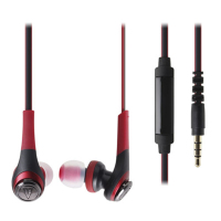 铁三角(audio-technica)ATH-CKS550iS 重低音 手机通话入耳式耳机 红色