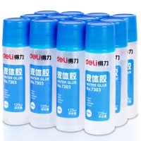 得力(deli)7303 通用型液体胶水(无色)材质PVAL 125ml 12支装