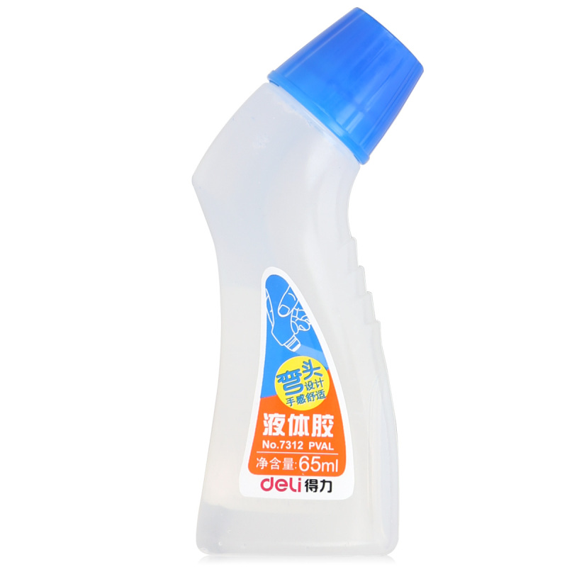 得力(deli)7312 弯头海绵头液体胶水 65ml/支 12支装