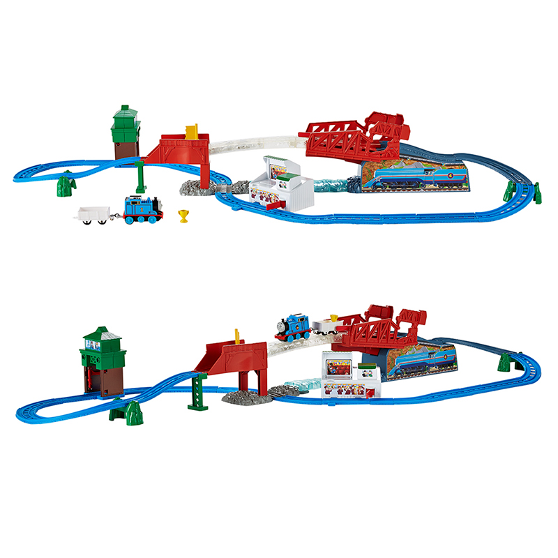 Thomas & Friends 托马斯和朋友托马斯电动系列之竞速飞跃轨道套装DFL93塑料材质适合三岁以上宝宝