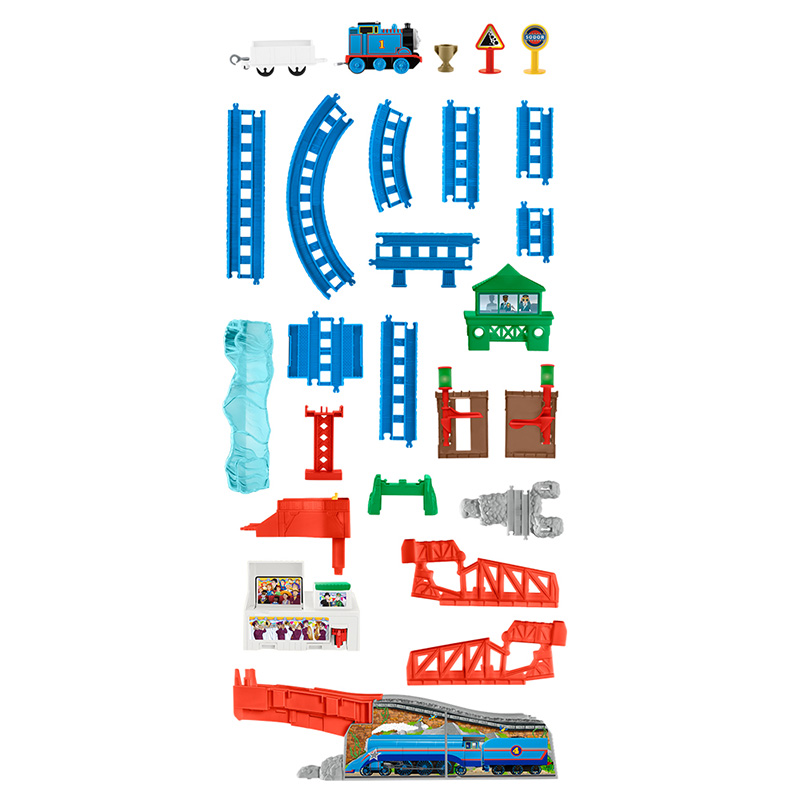 Thomas & Friends 托马斯和朋友托马斯电动系列之竞速飞跃轨道套装DFL93塑料材质适合三岁以上宝宝