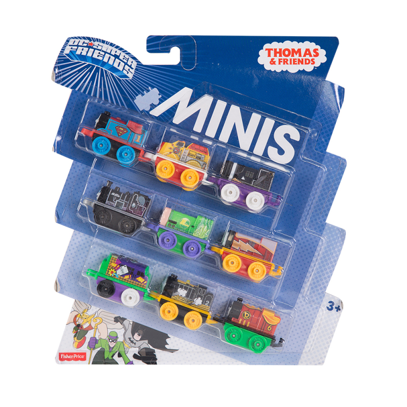 Thomas & Friends 托马斯和朋友之迷你小火车九辆车(超级英雄主题)动漫玩具DMN18