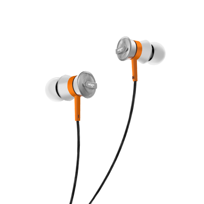 爱国者(aigo)圈铁耳机 A680 HiFi重低音 手机线控通话 入耳式音乐耳机 橙色