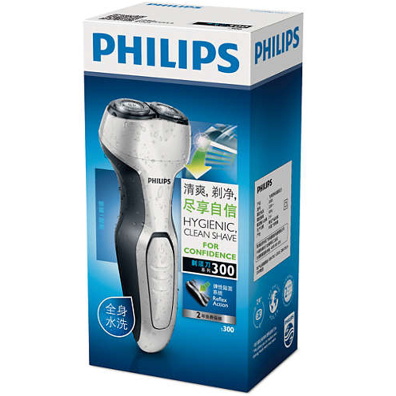 飞利浦(PHILIPS) 电动剃须刀 S300/02 双刀头 全身水洗