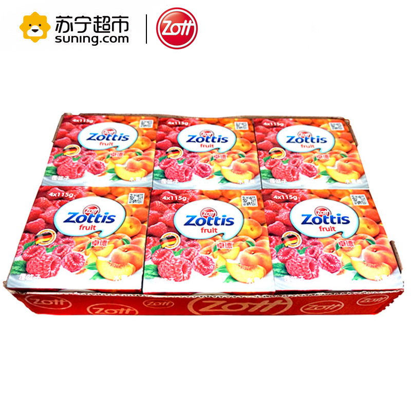 zott卓德脱脂含乳饮品 (水蜜桃+覆盆子)115g*24杯 德国进口高清大图