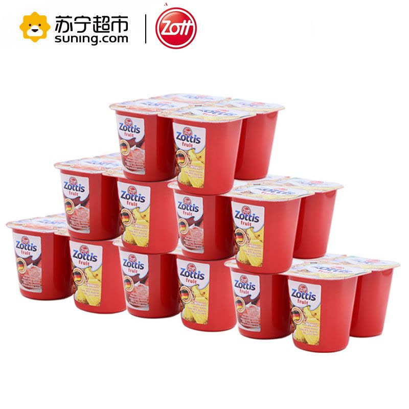 zott卓德脱脂含乳饮品 (草莓+菠萝)115g*24杯 德国进口图片