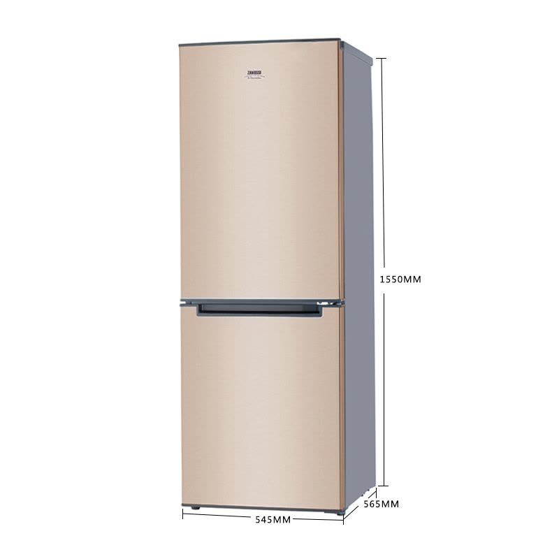 扎努西·伊莱克斯/ZANUSSI ZBM1880HPF 188升双门冰箱 家用节能 冷藏冷冻 小冰箱(金色)图片