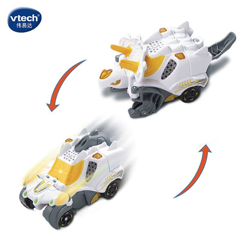 [苏宁自营]伟易达(Vtech) 变形恐龙系列三代 变形机器人汽车百变金刚儿童男孩惯性玩具 级速三角龙80-148618图片