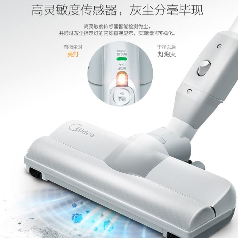 美的(Midea)吸尘器 H7-L021E Air系列 超低噪音 尘杯集尘 干式 240W超大吸力 无线手持吸尘器扫地机图片