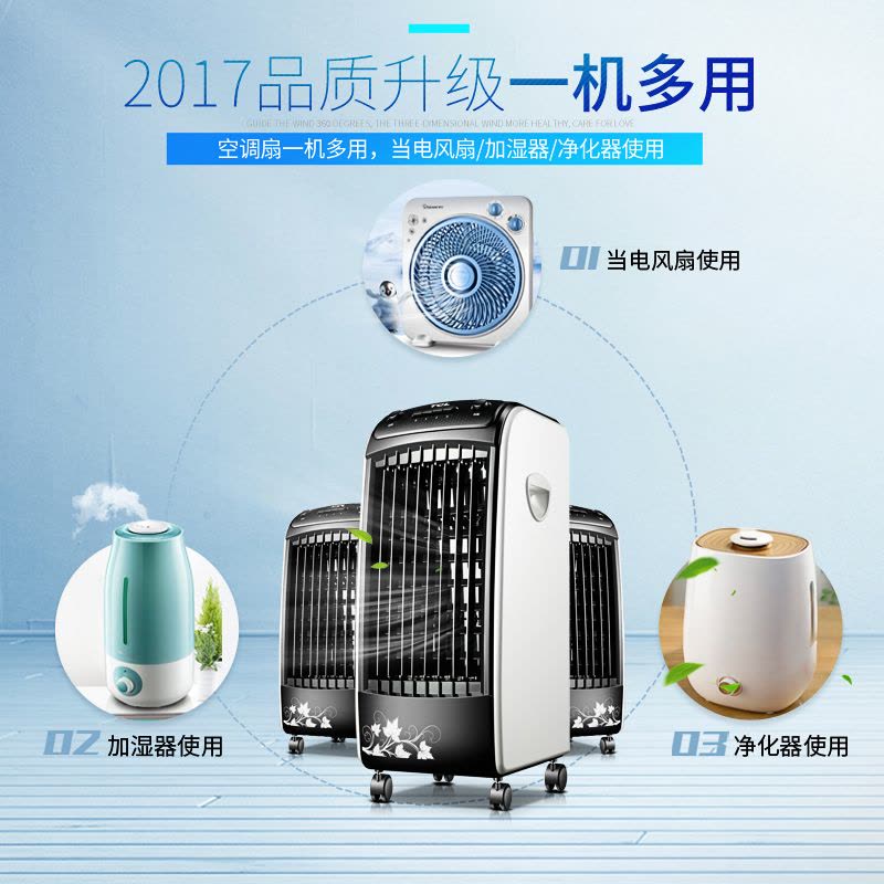 TCL空调扇 冷风扇 净化加湿 冷气扇 家用省电 冰晶 电风扇 移动静音 冷气机TKS-C5E图片