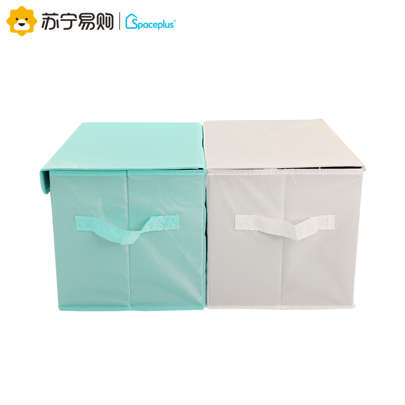 [苏宁易购超市]spaceplus 23L涤纶连盖收纳盒 结实耐用可折叠收放省空间