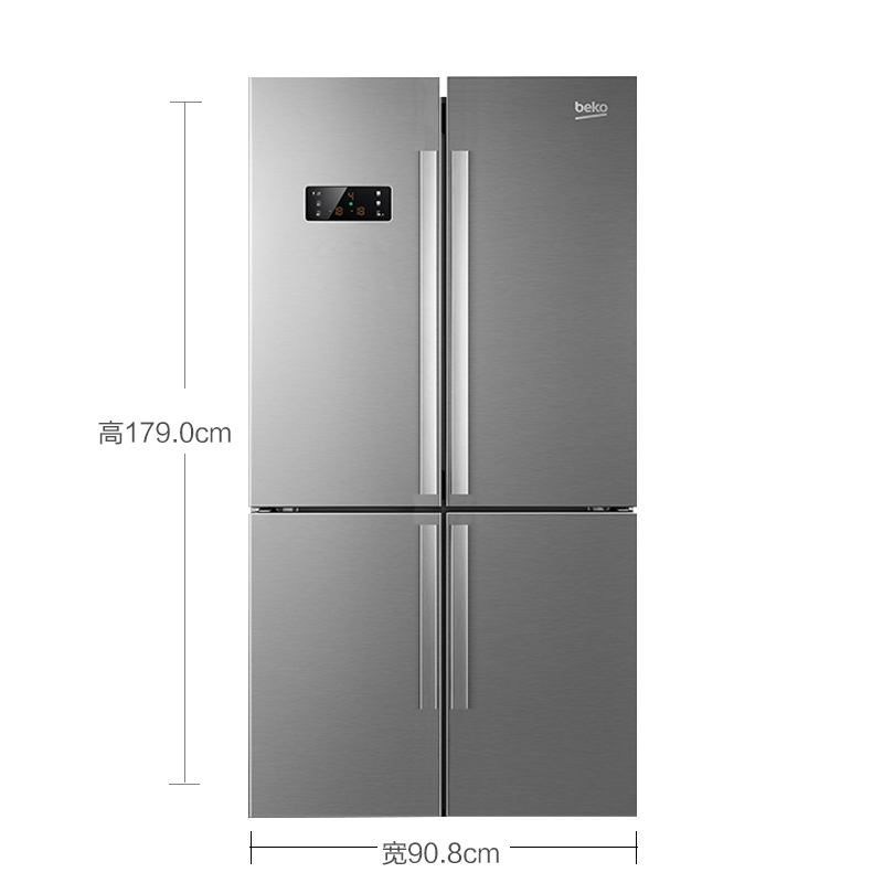 倍科(beko) GNE114622IX 556升 冰箱 十字对开门冰箱 多门冰箱 变频风冷无霜 欧洲原装进口(银灰色)