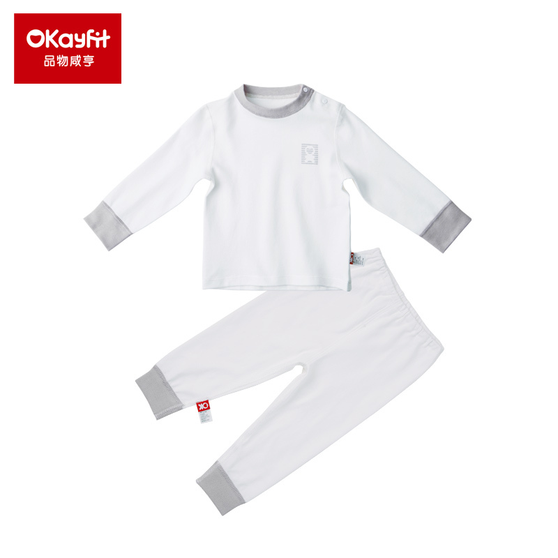 okayfit品物咸亨儿童纯棉内衣套装家居服春季款四季款男女宝宝款