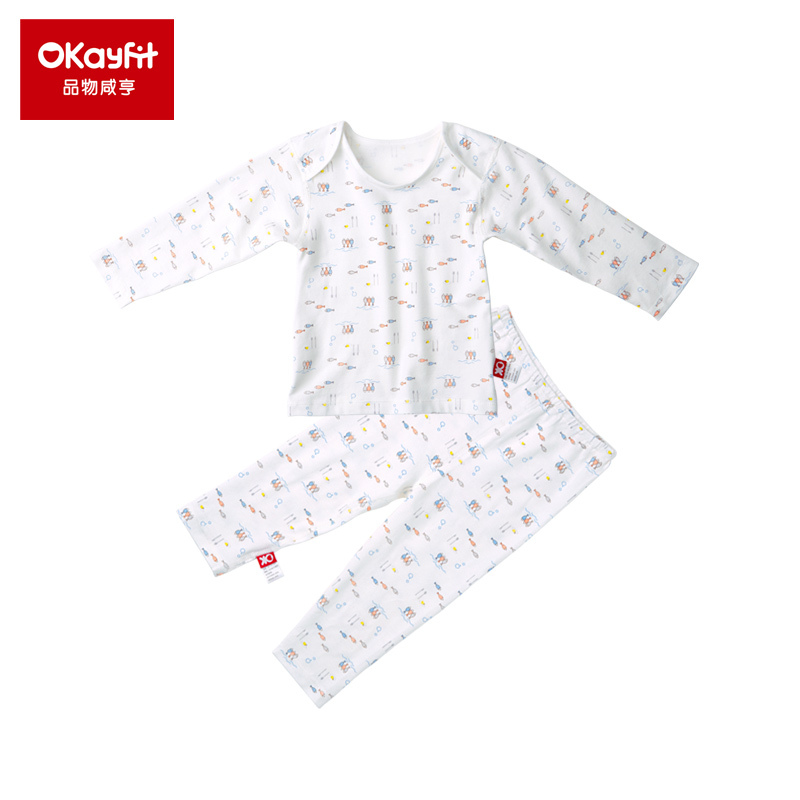 okayfit品物咸亨儿童内衣套装春季百搭款 四季款家居服男女宝宝款