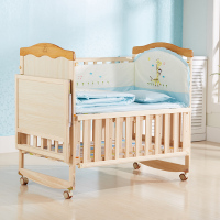 三乐实木婴儿床宝宝摇床sl168x奶瓶架床