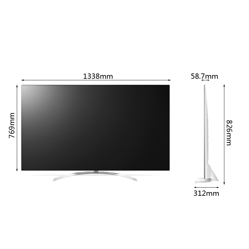 LG电视60SJ8500-CA 60英寸 4K超高清智能液晶电视 主动式HDR 无边硬屏彩电