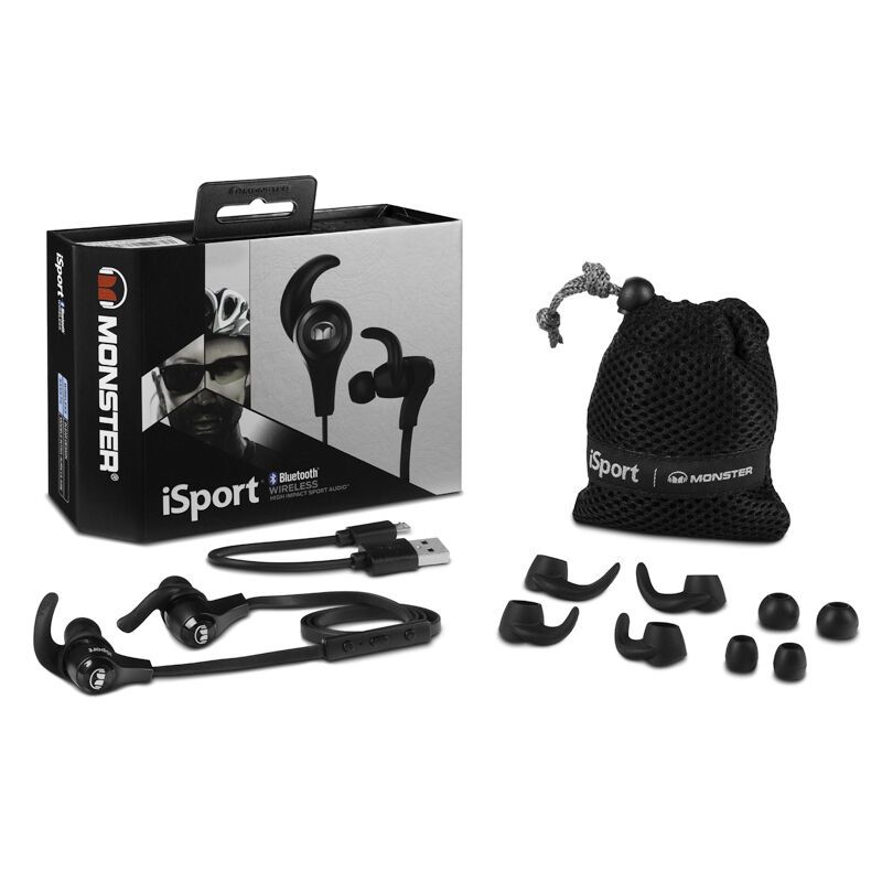 魔声(Monster)iSport wireless 爱运动 无线蓝牙耳机 入耳式耳塞运动耳机 线控带耳麦手机耳机 黑色