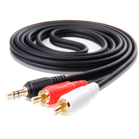 秋叶原 黑色 1.8m 3.5转双连花 音频线 Q-304 (根)