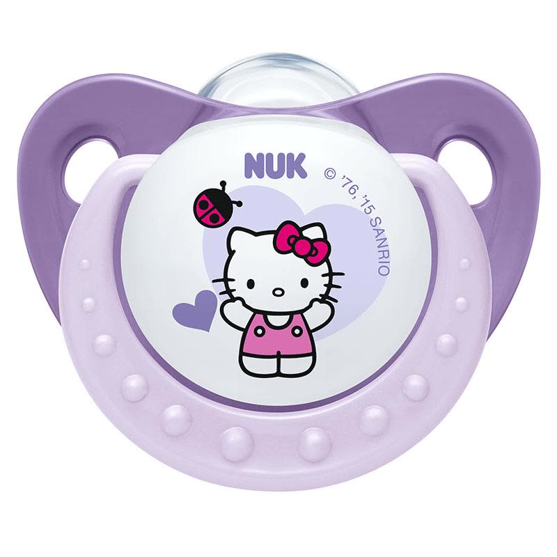 NUK安睡型Hello Kitty印花硅胶安抚奶嘴(0-6个月)图片