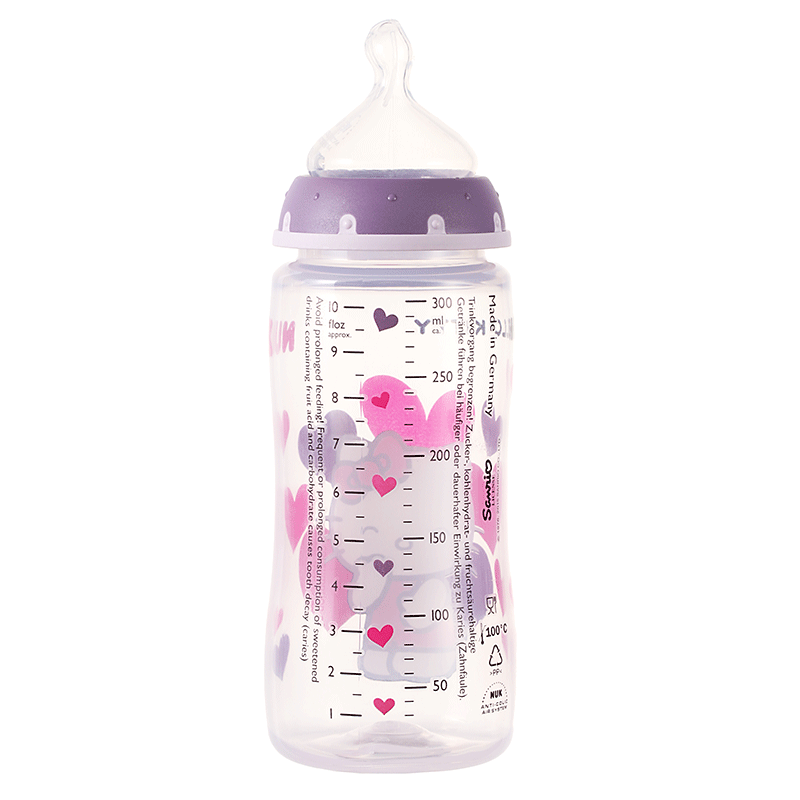 NUK300ML宽口径PP彩色Hello Kitty印花奶瓶(带成长型硅胶中圆孔奶嘴)颜色随机高清大图