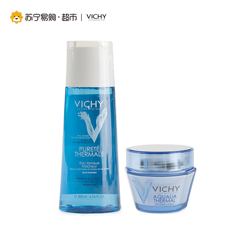 薇姿VICHY温泉矿物两件套（清润爽肤水200ml+活泉霜清爽型50ml)