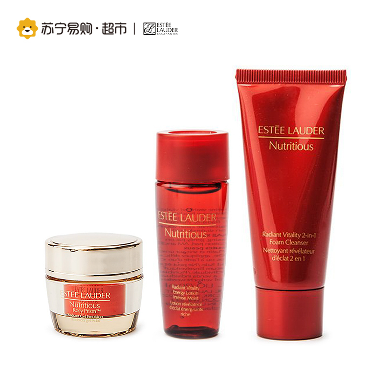 雅诗兰黛Estee Lauder鲜亮焕采三件套（洁面乳30ml+滋润型精粹水30ml+凝霜15m