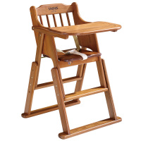[苏宁自营]小硕士全实木可折叠升降带摇婴儿餐椅SK6842D进口桦木 可变摇马