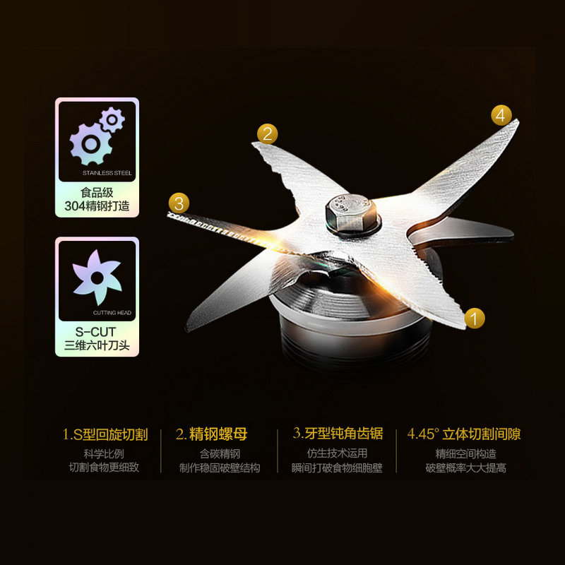 奥克斯(AUX)破壁机HX-PB966 真空破壁 5.5寸大屏 可蒸煮可预约 榨汁机 豆浆机 辅食料理机