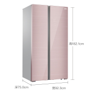 美菱(MELING)BCD-651WPB 651升 变频保鲜 风冷无霜 底部散热 对开门冰箱 (铂光粉色)