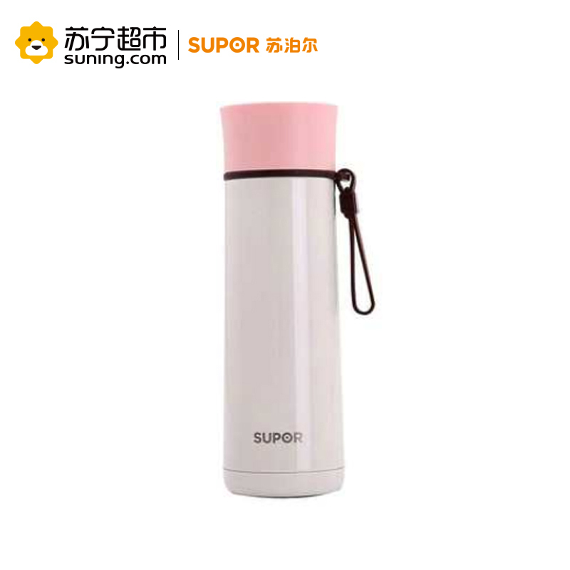 苏泊尔(SUPOR)竹韵系列随行真空不锈钢保温杯KC43AD时尚便携水杯 430ml 摩卡棕