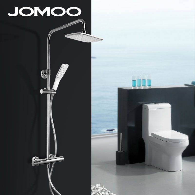 JOMOO九牧 方形恒温花洒硬管淋浴器套装不带下出水29033-199