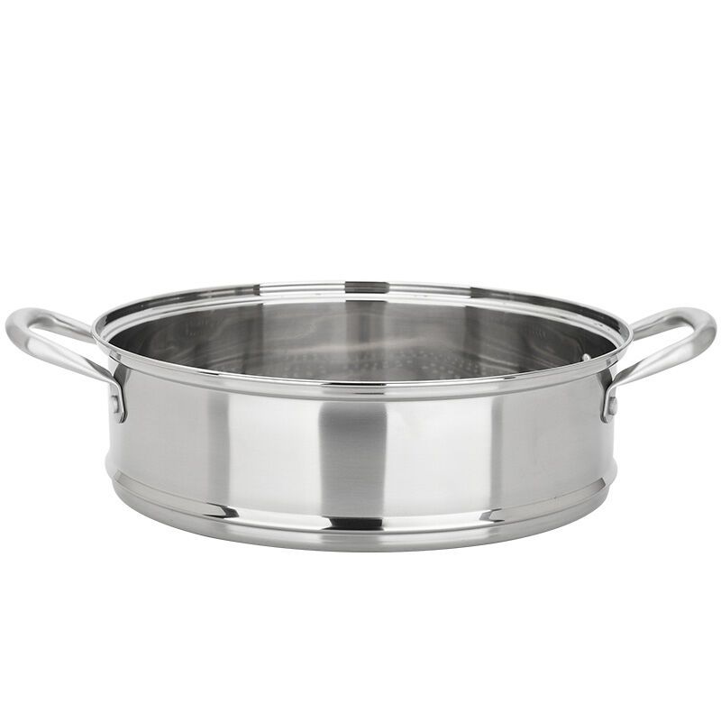 美厨(maxcook)304不锈钢三层蒸锅 复底30CM 银鼎系列 MCZ108 蒸煮两用 可用电磁炉