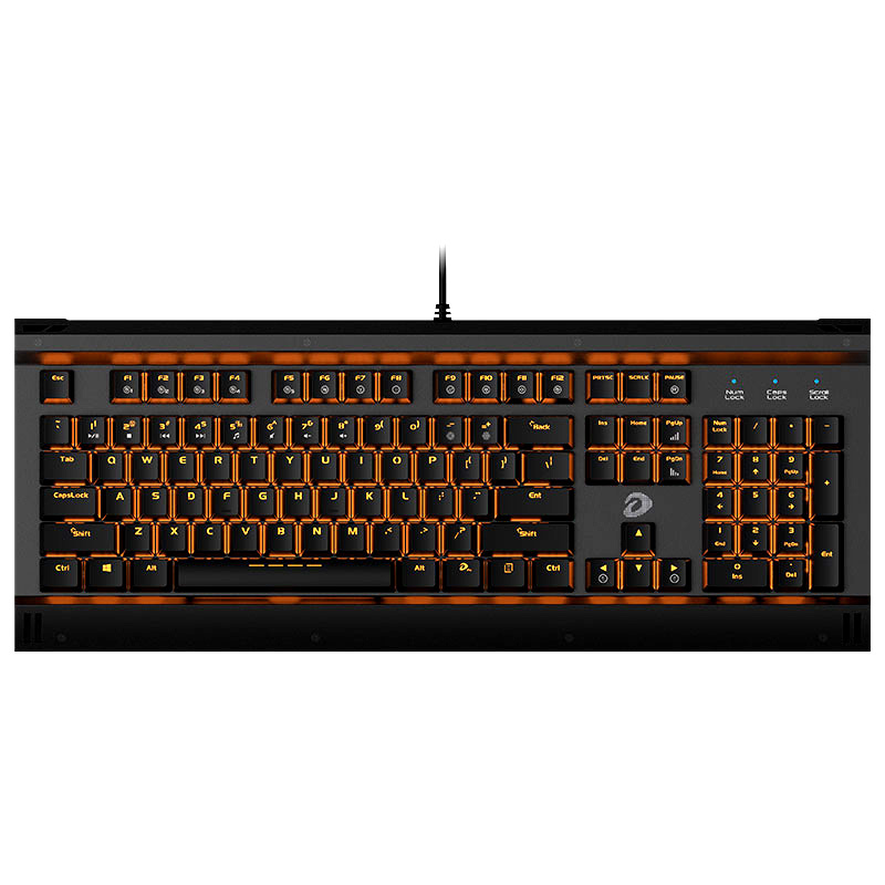 达尔优(dare-u)EK812有线电竞吃鸡机械合金键盘笔记本台式电脑通用LOL吃鸡绝地求生104键橙色背光 黑色黑轴
