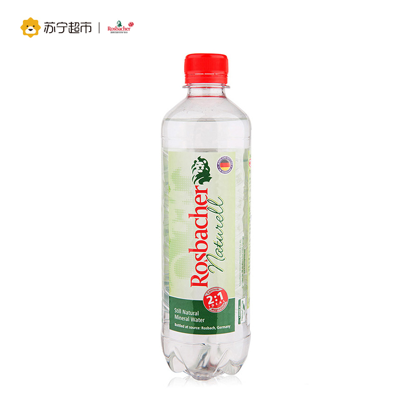 洛斯巴赫(Rosbacher)天然矿泉水 运动型矿泉水 500ml×6整箱装 德国进口饮用水
