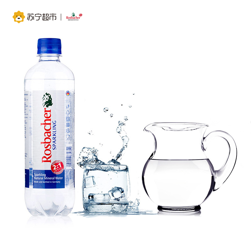 洛斯巴赫(Rosbacher)充气矿泉水 运动型矿泉水 气泡水500ml×18整箱 德国进口饮用水