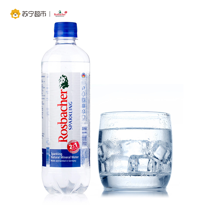 洛斯巴赫(Rosbacher)充气矿泉水 运动型矿泉水 气泡水500ml×18整箱 德国进口饮用水