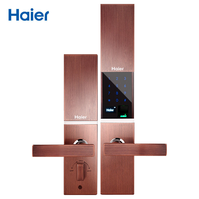 海尔(Haier)指纹锁 HL-30PF3 家用防盗门锁三防锁体电子密码锁 智能锁 电子锁 红古铜