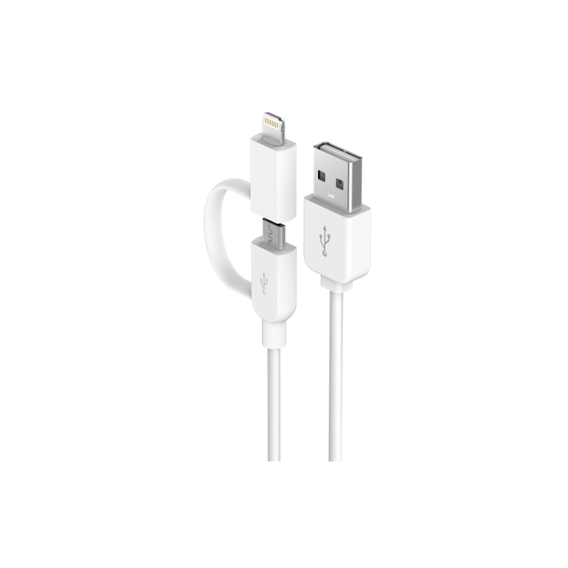 Devia APPLE iOS&Android星速系列二合一数据线白色