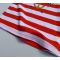 安笛贝乐品牌女童短袖T恤夏季大童童装儿童红色条纹纯棉圆领打底衫中小童半袖90-130cm