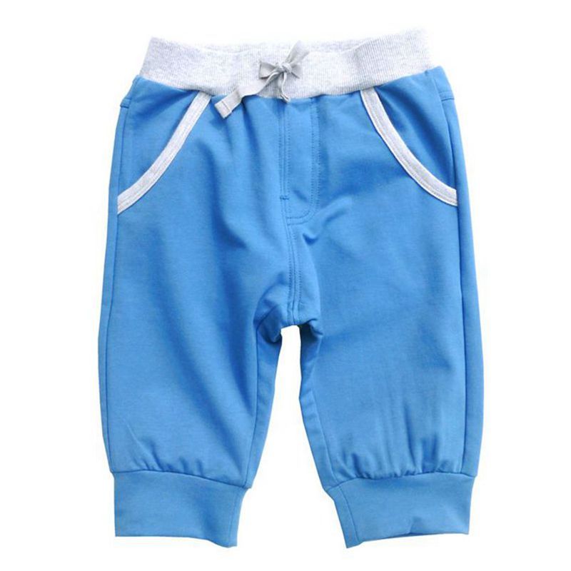 安笛贝乐男童蓝色半裤子儿童纯棉薄款外穿运动七分裤2017夏季中大童装