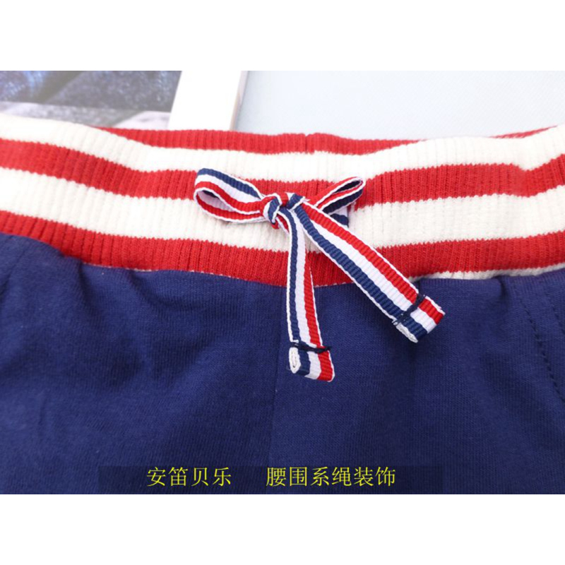 安笛贝乐品牌童装男童深蓝色纯棉短裤夏季薄款五分裤中大童中裤男孩休闲5分裤90-130cm
