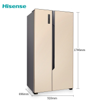 海信(Hisense)BCD-590WT/Q 590升 对开门冰箱 风冷无霜 电脑控温 节能静音 家用(琥珀金)