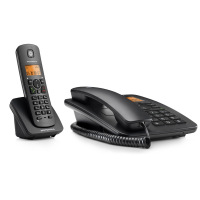 摩托罗拉(Motorola)C4200C 电话机数字无绳电话机/座机/子母机家用办公一拖一 (黑色)