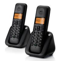 摩托罗拉(Motorola) T302C 数字无绳单机/子机/座机/移动固话 双机 黑色