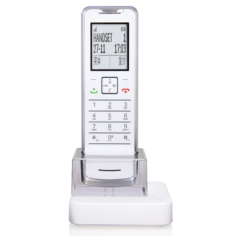 摩托罗拉(Motorola)IT.6.1XC数字无绳简约电话机/座机/单机 机身6mm 白色