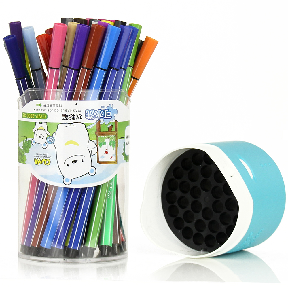 真彩(TRUECOLOR)CWP-2600-36 36色桶装水彩笔酷吖可洗水彩笔 涂色笔涂鸦笔绘画笔 水彩笔 笔类