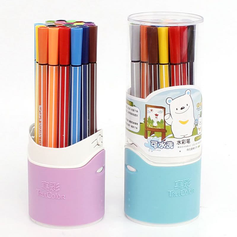 真彩(TRUECOLOR)CWP-2600-36 36色桶装水彩笔酷吖可洗水彩笔 涂色笔涂鸦笔绘画笔 水彩笔 笔类图片